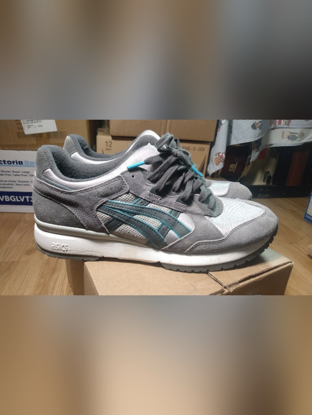 ASICS Gel Lyte GT-COOL Grey Silver Suede Running Athletic Shoes - Men's 12